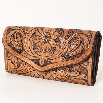 OHLAY WALLET Hand Tooled Genuine Leather women bag western handbag purse